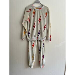 NWOT AVIATOR NATION Women’s Velvet Lightning Electric Bolt Set Size: Large